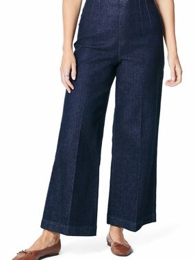 SPANX Zero Waistband wide leg cropped jeans